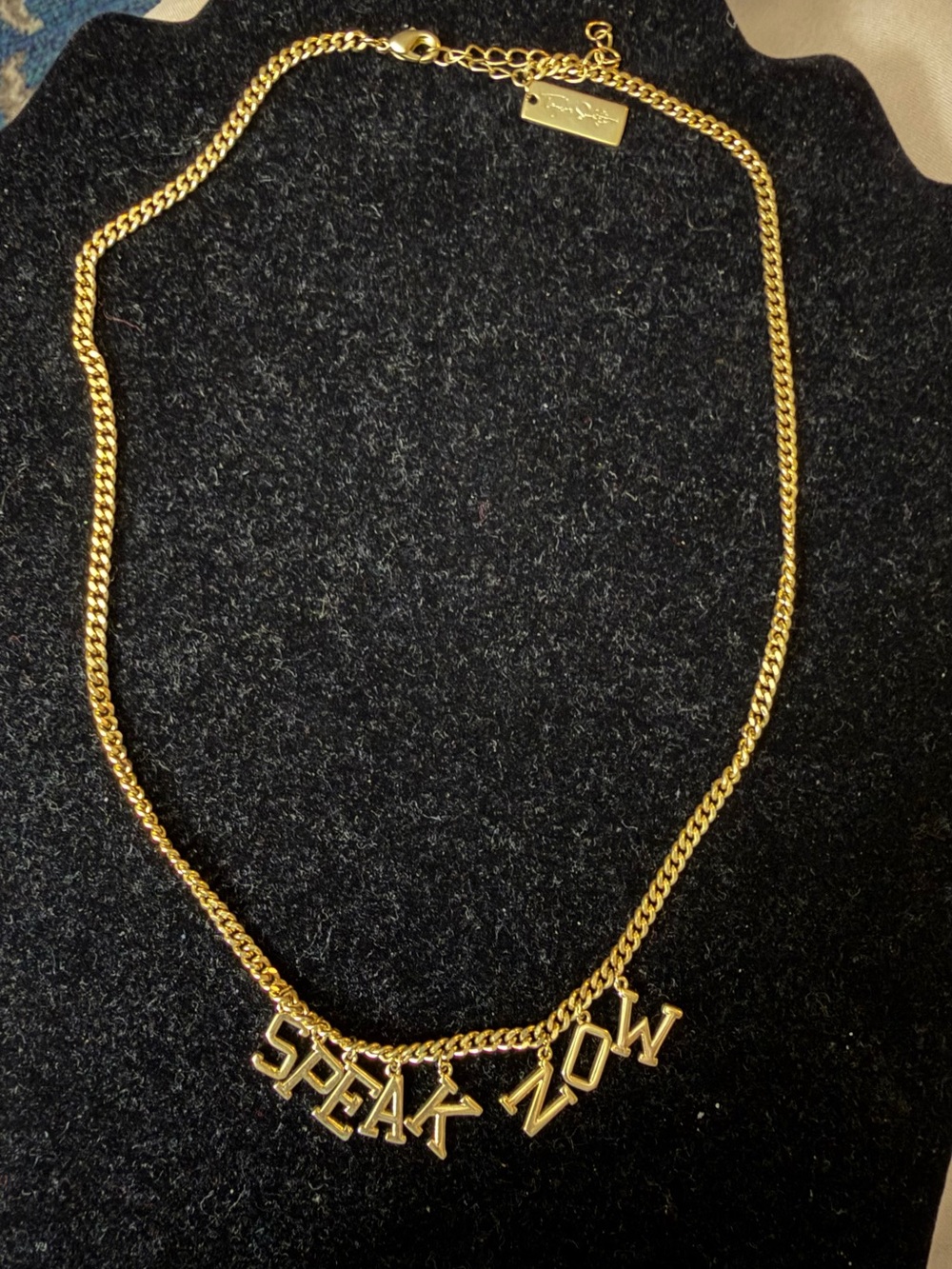Taylor Swift’s Gold tone ‘SPEAK NOW' Letter Charm Necklace - 16 inches